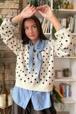 Edie Polka Dot Knit Ecru